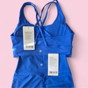 Lululemon Athletica Blue Leggings and Sports Bra Set